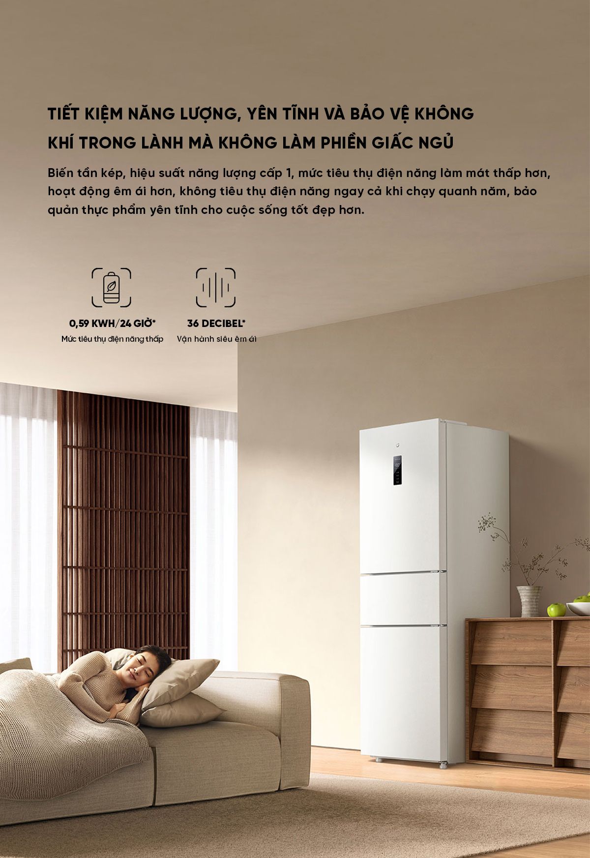 Tủ Lạnh Xiaomi Mija 3 Cánh 271L Model 2026 Có Ngăn Đông Mềm