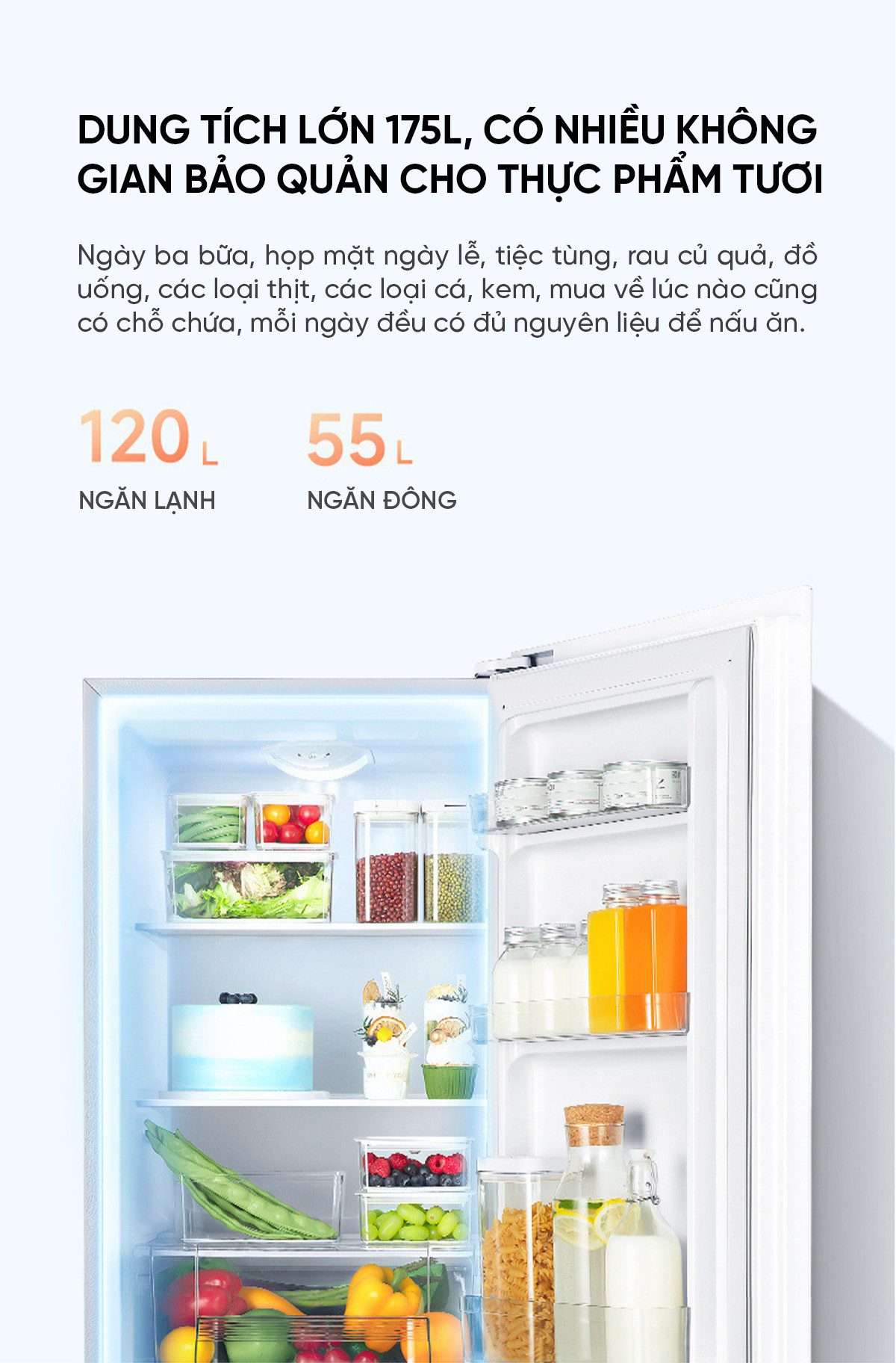 Tủ lạnh Xiaomi Mijia 175L tiết kiệm điện hiệu quả