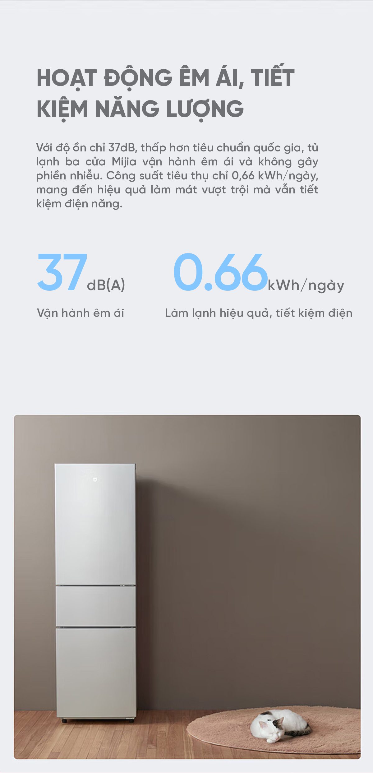 Tủ lạnh Xiaomi Mijia 205L, 3 cửa, có ngăn đông mềm