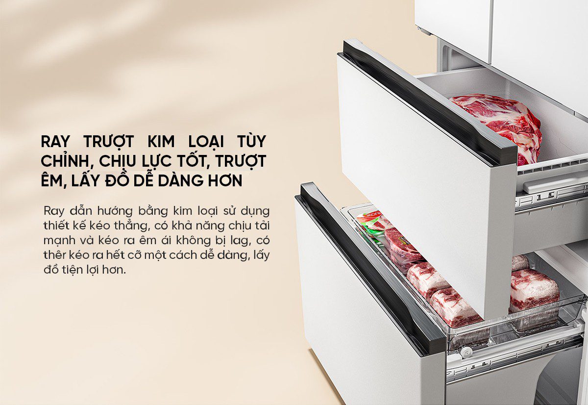 Tủ lạnh Xiaomi Mijia 439L kiểu Pháp, thiết kế mỏng, sức chứa lớn