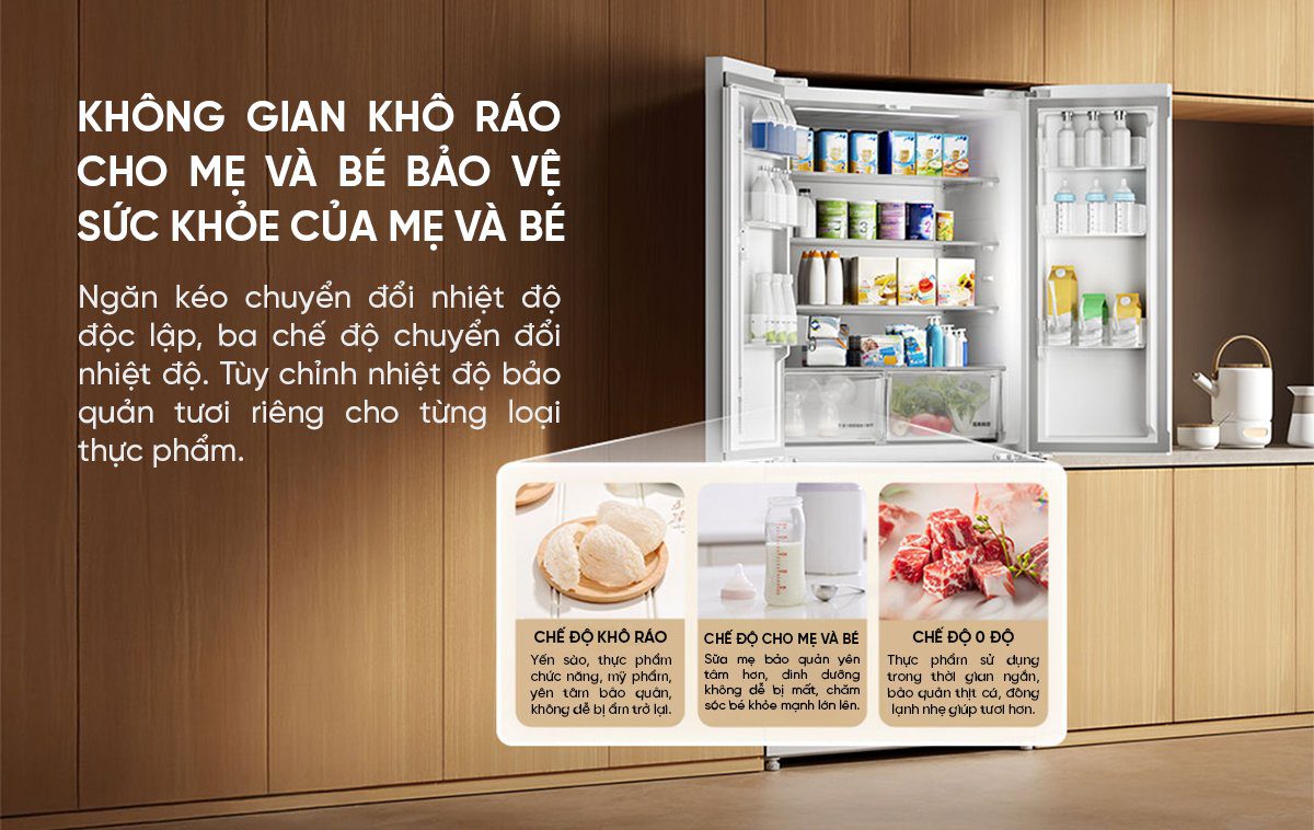 Tủ lạnh Xiaomi Mijia 508L kiểu Pháp Màu Trắng - Model BCB-508WFMBI