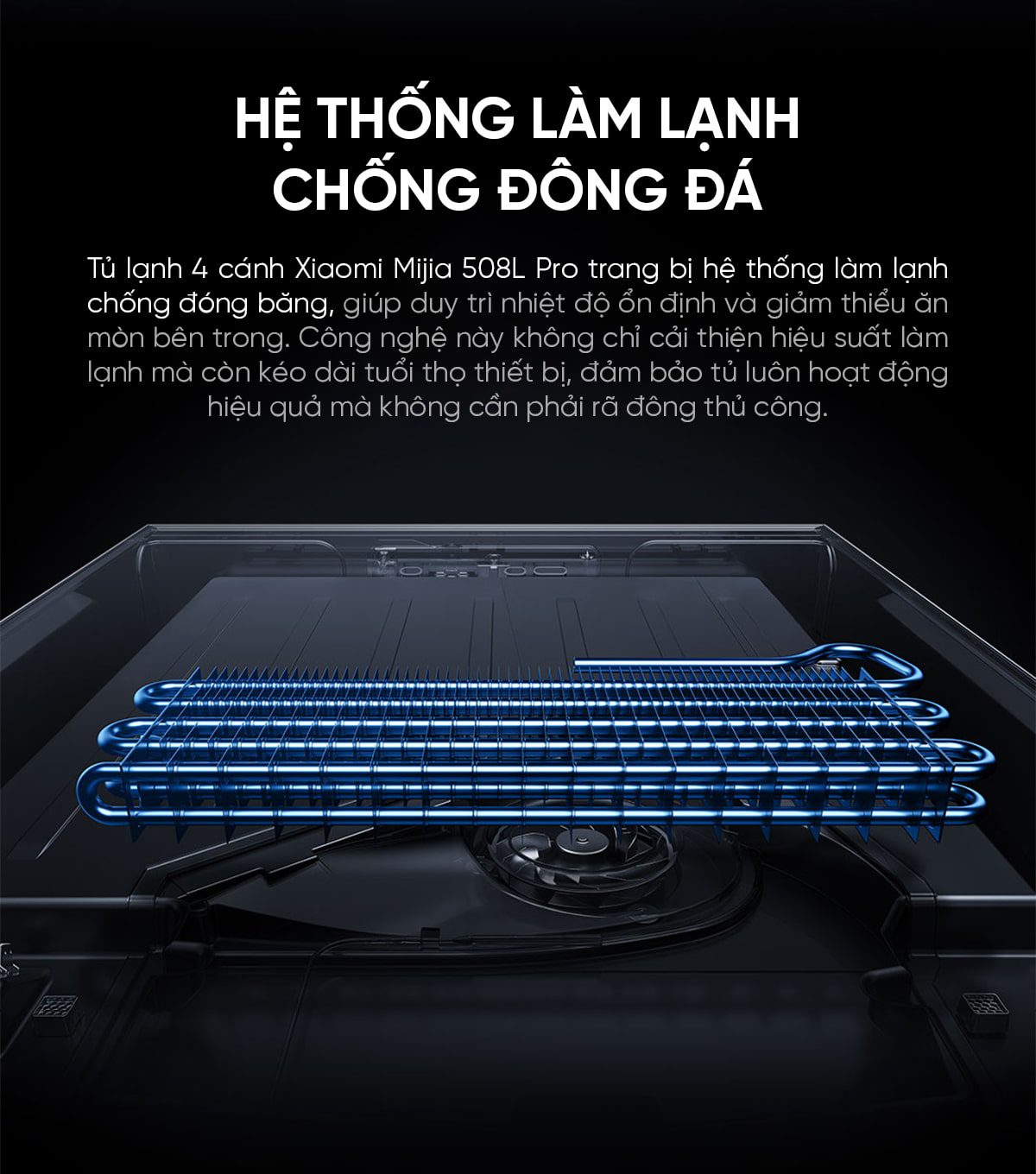 Tủ lạnh Xiaomi Mijia 508L Pro, 4 cửa, mặt đá pha lê - Model BCB-508WTGBI