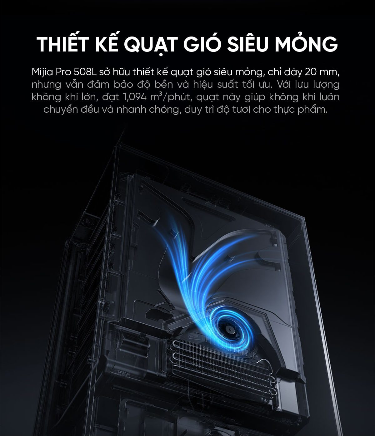 Tủ lạnh Xiaomi Mijia 508L Pro, 4 cửa, mặt đá pha lê - Model BCB-508WTGBI