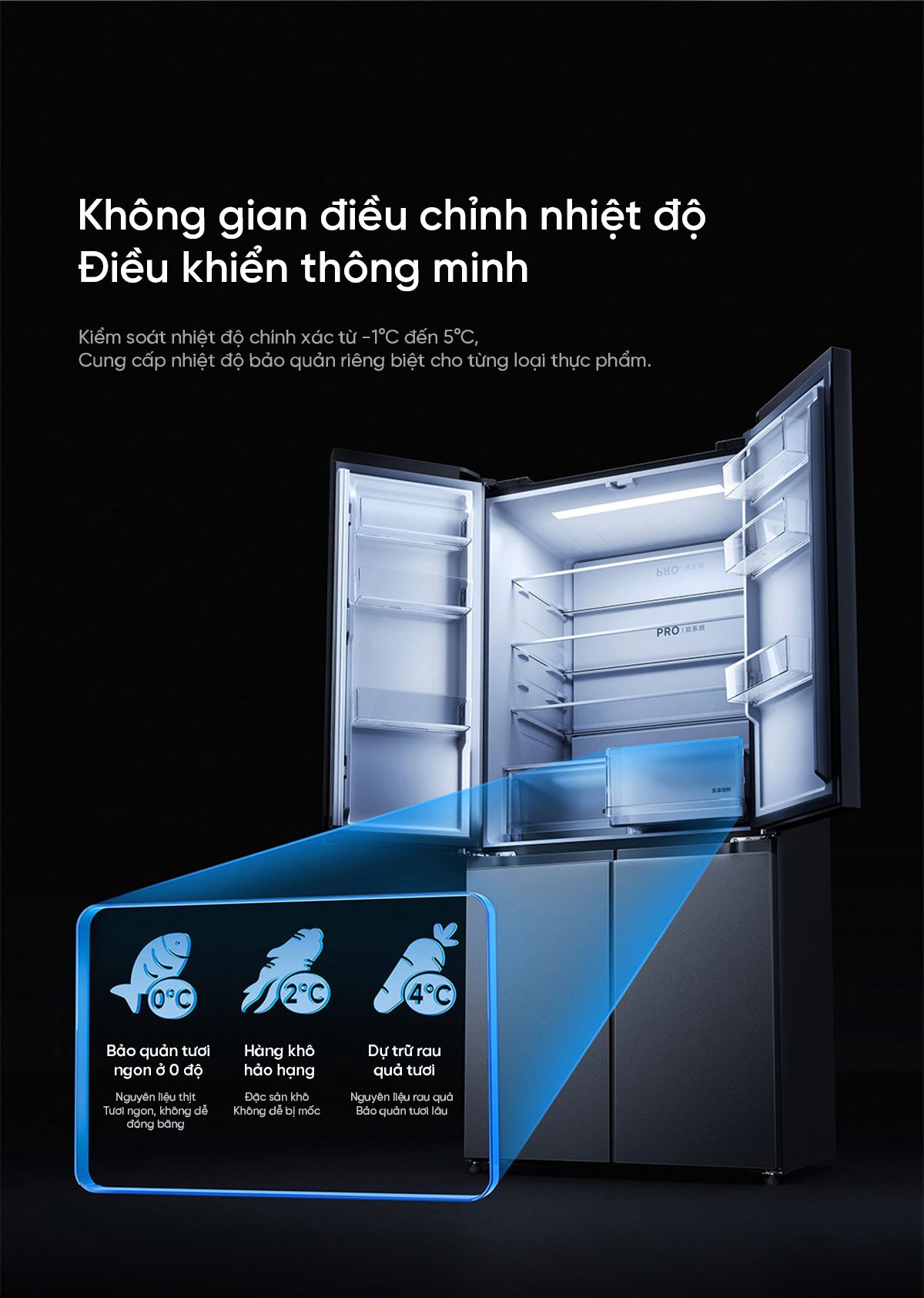 Tủ lạnh Xiaomi Mijia 513L Pro, 4 cánh, siêu mỏng