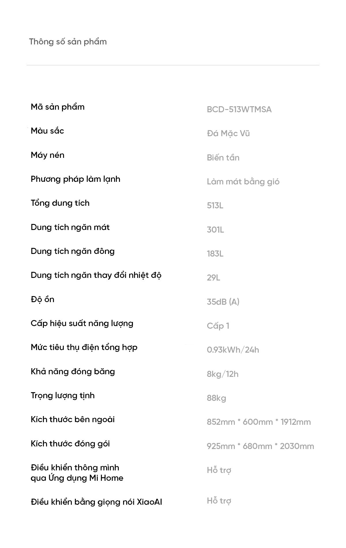 Tủ lạnh Xiaomi Mijia 513L Pro, 4 cánh, siêu mỏng