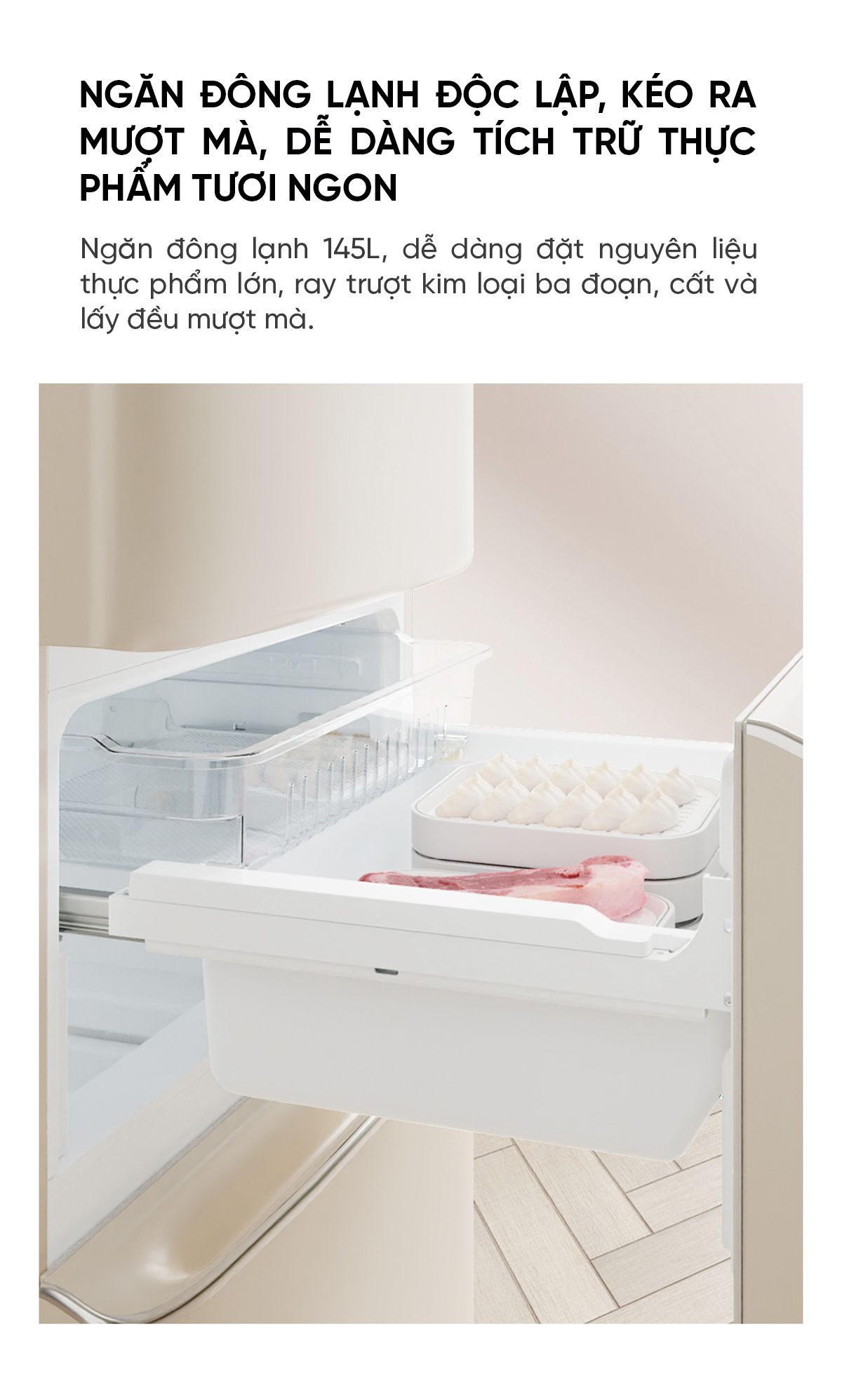Tủ Lạnh Xiaomi MiniJ Retro 402L Kiểu Pháp, Có Ngăn Đông Mềm